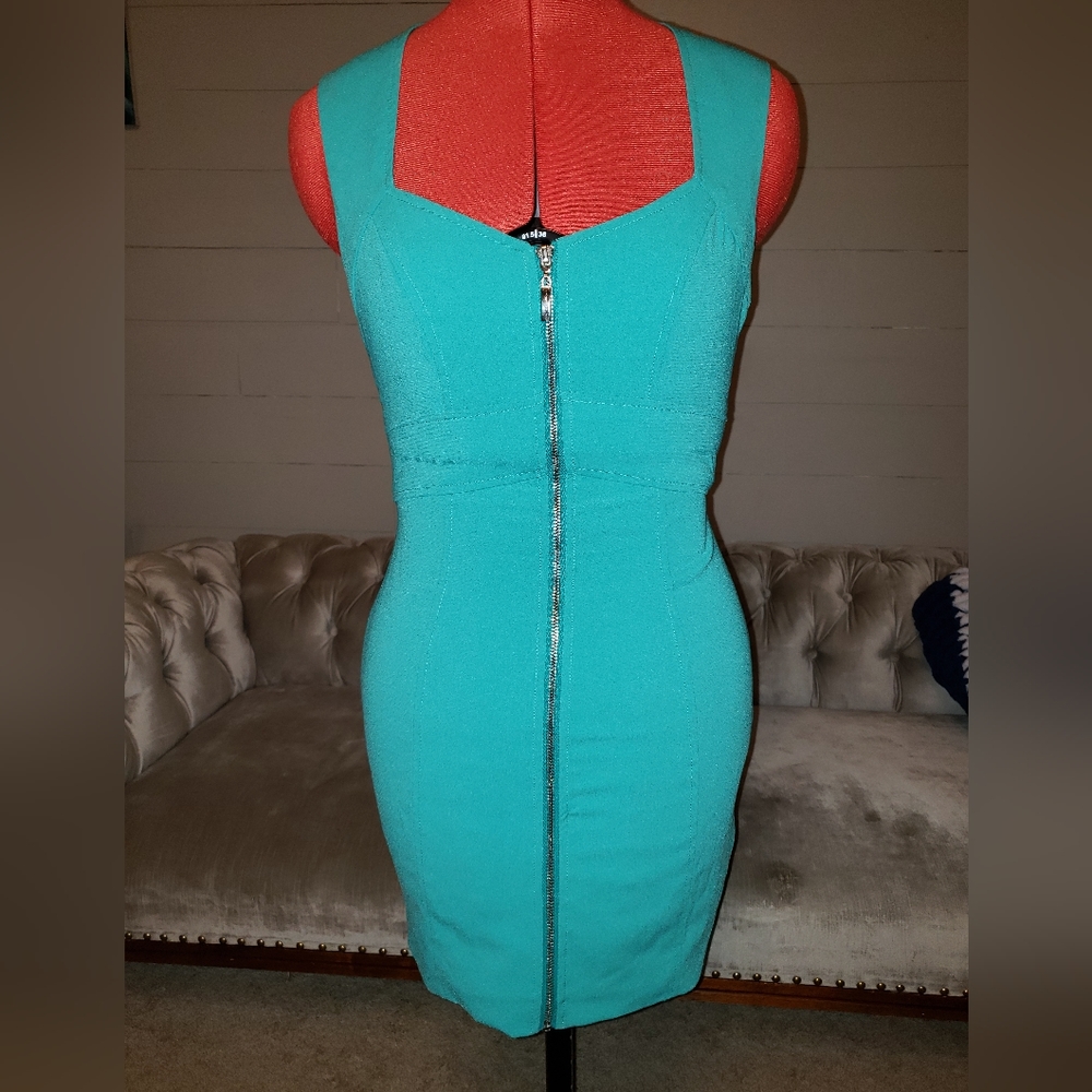 Fitted teal dress